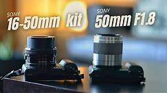 Sony 50mm F1.8 (SEL50F18) vs Sony E PZ 16-50mm (SEL1650)! Best Sony E-mount Lens for Beginners!