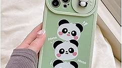 Bafokrim Super Cute!Kawaii for iPhone 13 Case,Cute Cartoon Panda Pattern with Camera Lens Protector for Girl Women (Panda for iPhone 13)