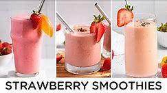 3 *YUMMY* Strawberry Smoothie Recipes 🍓 EASY & HEALTHY