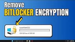 How To Remove/Disable BITLOCKER ENCRYPTION In Windows 11 (EASY)