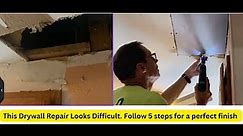 This Drywall Repair Looks Difficult Follow 5 steps for a perfect finish