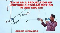 S.H.M As A Projection of Uniform Circular Motion | STD 11 Physics