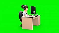 Female Executive From Support Team, Wearing Headsets and Helping Customers Over Live Talk While Sitting on Desk