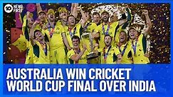 Australia Wins Cricket World Cup Over India | 10 News First