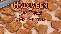 Practicing Halloween dog treats ~ testing new cookie cutters, these are peanut butter dog treats but pumpkin dog treats work as well! #halloweendogtreats #halloweentreat #halloweendogcookies #dogtreatideas #dogtreatmolds #cookiecutters #pumpkindogtreats #peanutbutterdogtreats