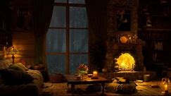 Cozy Reading Nook Ambience with Rain & Fireplace Sounds for Mind Relaxation 🌧️ Smooth Jazz Music