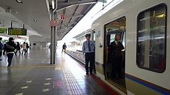 Osaka - Nov. 15, 2018: Shinkansen Nozomi is seen on Sanyo-Tokaido line bound for Hakata at Himeji Station