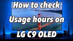 How to check the usage hours on LG C9 OLED
