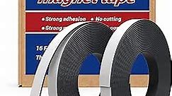 Magnetic Tape 2 Rolls 32ft Magnets with Strong Adhesive Backing Anisotropic Flexible Magnetic Strip(1rolls 16 feet x 1/2" Wide x 1/16" Thick)