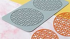 Lace Molds for Cake Decorating 3D Leaf Silicone Molds for Baking Gummy Molds Clay Fondant Molds Lace Mats Flower Honeycomb Bee Pattern for Sugar Chocolate Polymer (Circles_11.2x5.68x0.12inch_Y)
