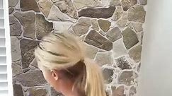 Were you here when I installed this cozy faux stone wall using fake plastic stone panels! ‍ I am working on an update video for you guys to let you know ho #reels | Amelia Ave