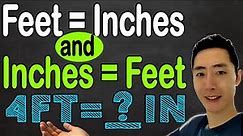 Convert Feet to Inches and Inches to Feet (Step by Step)