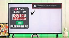 LG Smart TV: "This App will Now Restart to Free up More Memory!" Error Fixed!