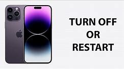 How To Turn Off or Restart iPhone 14 / iPhone 14 Pro