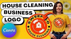 How to Design a HOUSE CLEANING Business Logo for FREE Using Canva