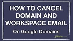 Cancel Google Domain and Google Workspace Email