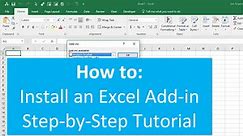 How to Install an Excel Add-in - Guide - Excel Campus