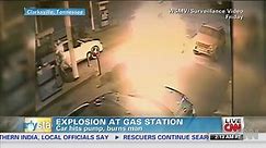 Horrifying car explosion at gas pump