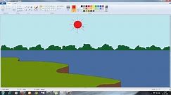 How to Draw a easy scenery in Ms Paint for Kids