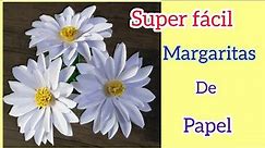 como hacer flores de papel/paper Daisy flower/flores margaritas de papel/crafts/manualidades