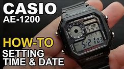 Casio AE 1200 - Setting time and date tutorial