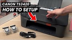 How to SETUP Canon Pixma TS3420 Printer (Install Ink, Paper, Wi-Fi Connect, Scan..)