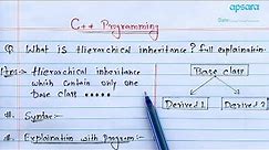 Hierarchical Inheritance in C++ | Learn Coding