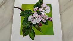 Apple blossoms - Acrylic painting || Step by Step Acrylic painting….