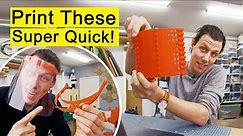 3d Print Face Shield Frames Crazy Fast - New Design and 3D Printing How-To