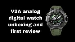 V2A analog digital watch unboxing and review