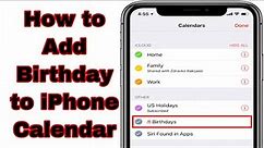 How to Add Birthdays to iPhone Calendar - how to create a birthday calendar on iphone and ipad