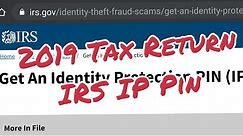 2019 Tax Return IRS IP Pin