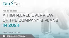 CEL-SCI; A High Level Overview of the Company's Plans in 2024