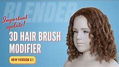 Blender hair tool | 3D Hair Brush v3.1 - Modifier tutorial