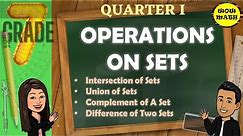 OPERATIONS ON SETS || GRADE 7 MATHEMATICS Q1