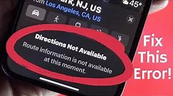 Direction Not Available on iPhone Maps? - Here's How to Fix!