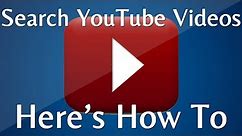 How to Search Youtube Videos From A Particular User