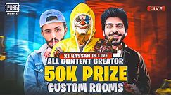 AJ ALL CONTENT CREATOR MATCHES KHELTY HAIN | PUBGMOBILE | X1 HASSAN IS LIVE