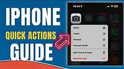iPhone Quick Action Menus for Seniors!"