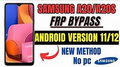 Samsung A20/A20S Frp Bypass| New method ,no pc 2023