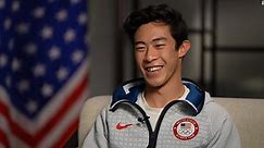 Nathan Chen reacts to winning his first Olympic gold