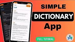 How to make Dictionary app | Android Studio | 2024