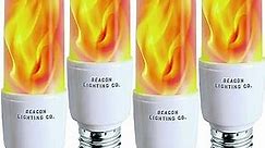 Flickering LED Flame Light Bulbs E26 LED Bulb with Gravity Sensor Flame Bulb for Home Hotel Bar Party Decoration - 4 Pack
