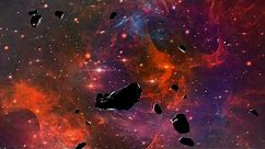 Red Galaxy Asteroids Cluster ► 4K Space Overlay Effect for Editing ► HD Animation Background