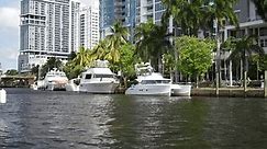 luxurious and expensive yachts on the river in fort lauderdale florida during the day
