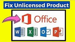 Fix unlicensed product and activation errors in office | How to fix Product Activation Failed
