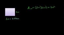 converting squared inches to squared centimeters