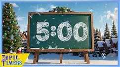 5 Minute Countdown Timer with Relaxing music Winter Outdoor Scene