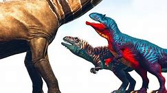 ARGENTINOSAURUS (lvl.1K) vs. GIGAS and TITANOSAUR | ARK Dino Battle