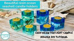 Easy DIY beginners tutorial how to resin ocean seashells into tea light candle holder silicone molds